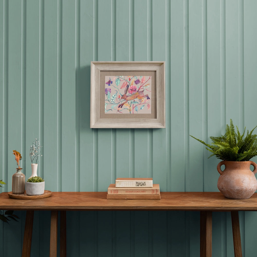 Hansel Hare Framed Print Birch/Mauve