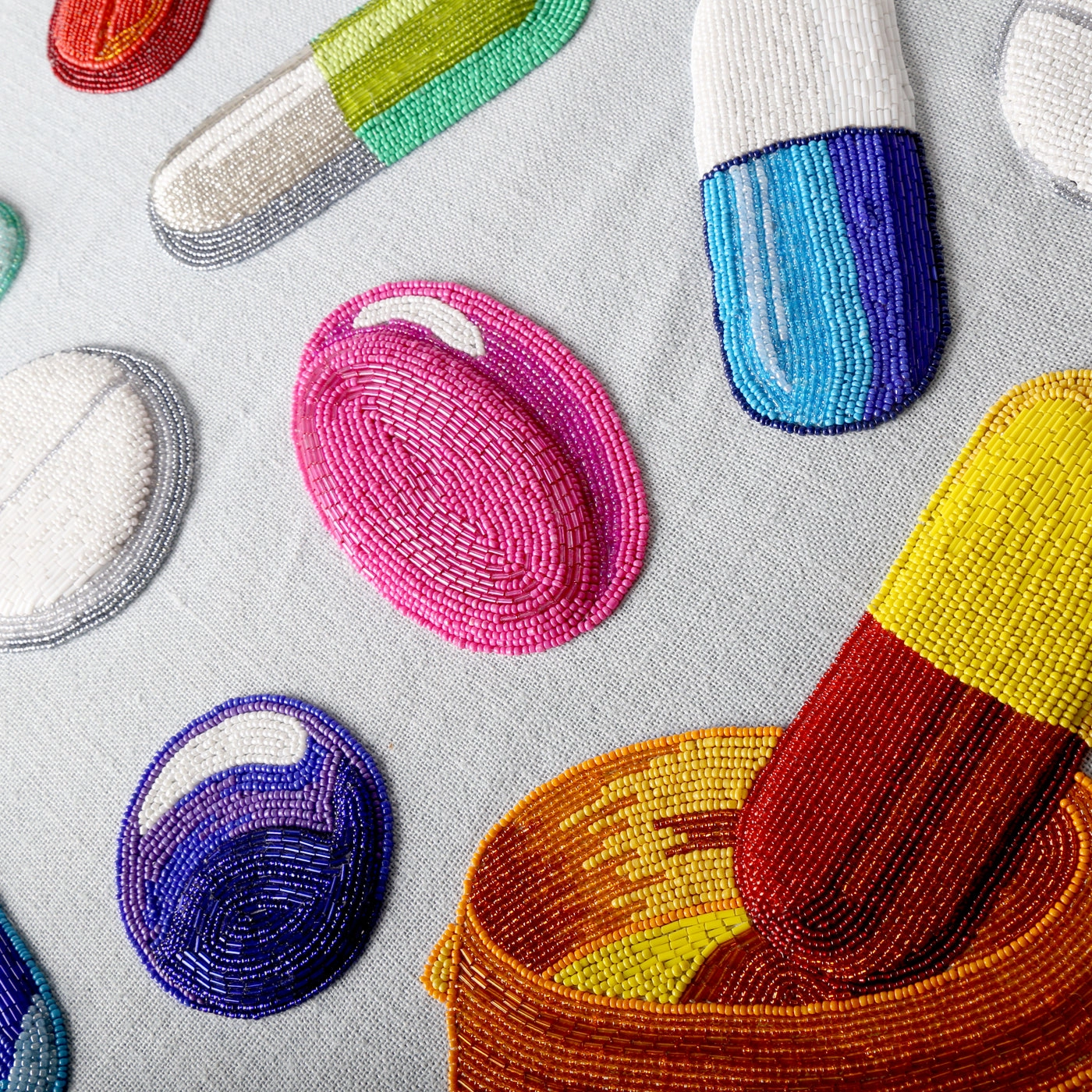 Happy Pills Beaded Art