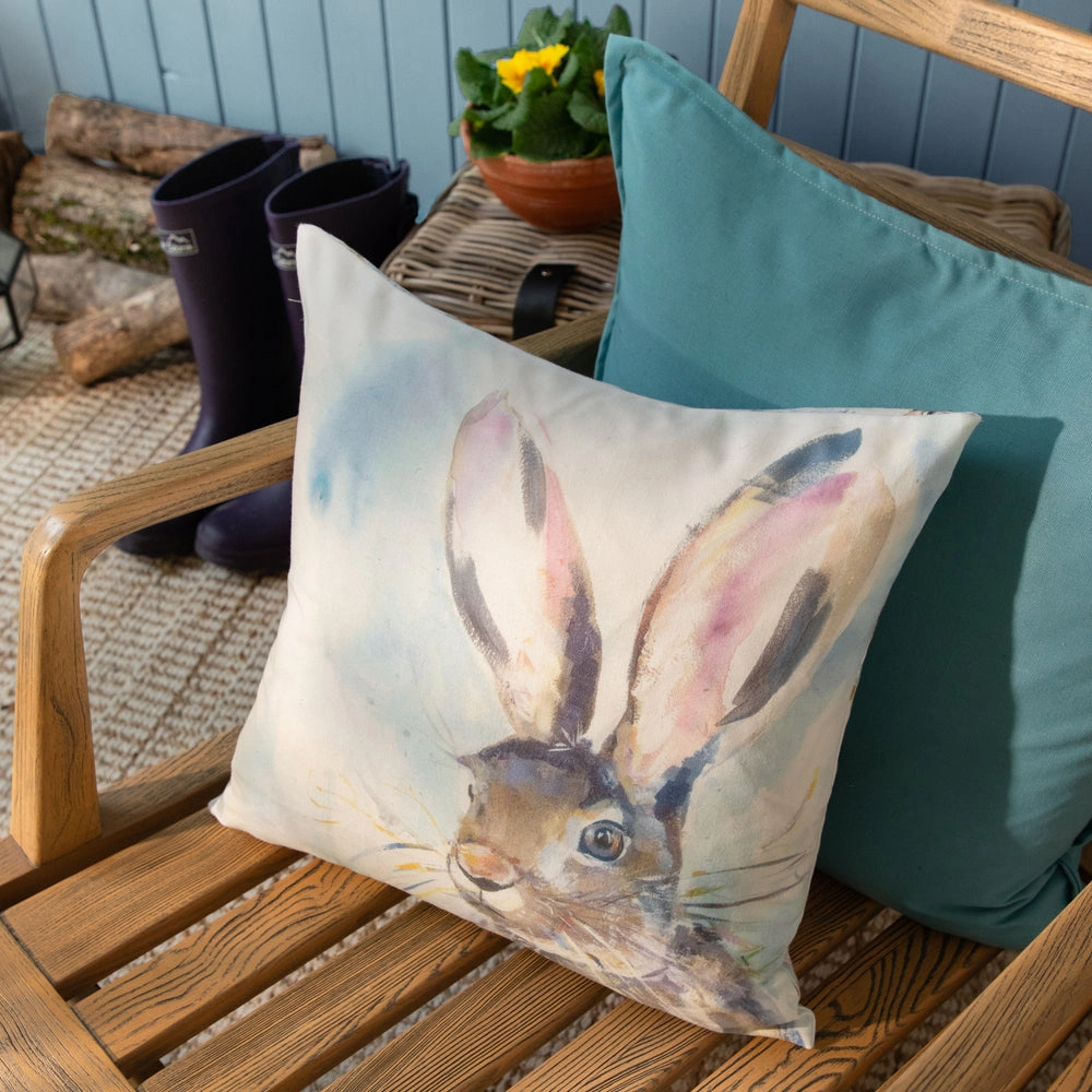Harriet Hare Outdoor Cushion Blue