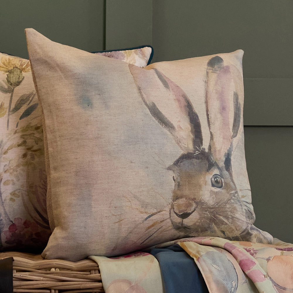 Harriet Hare Printed Cushion Naturalbedding sets ,throw blankets 