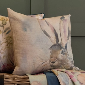 Harriet Hare Printed Cushion Naturalbedding sets ,throw blankets 