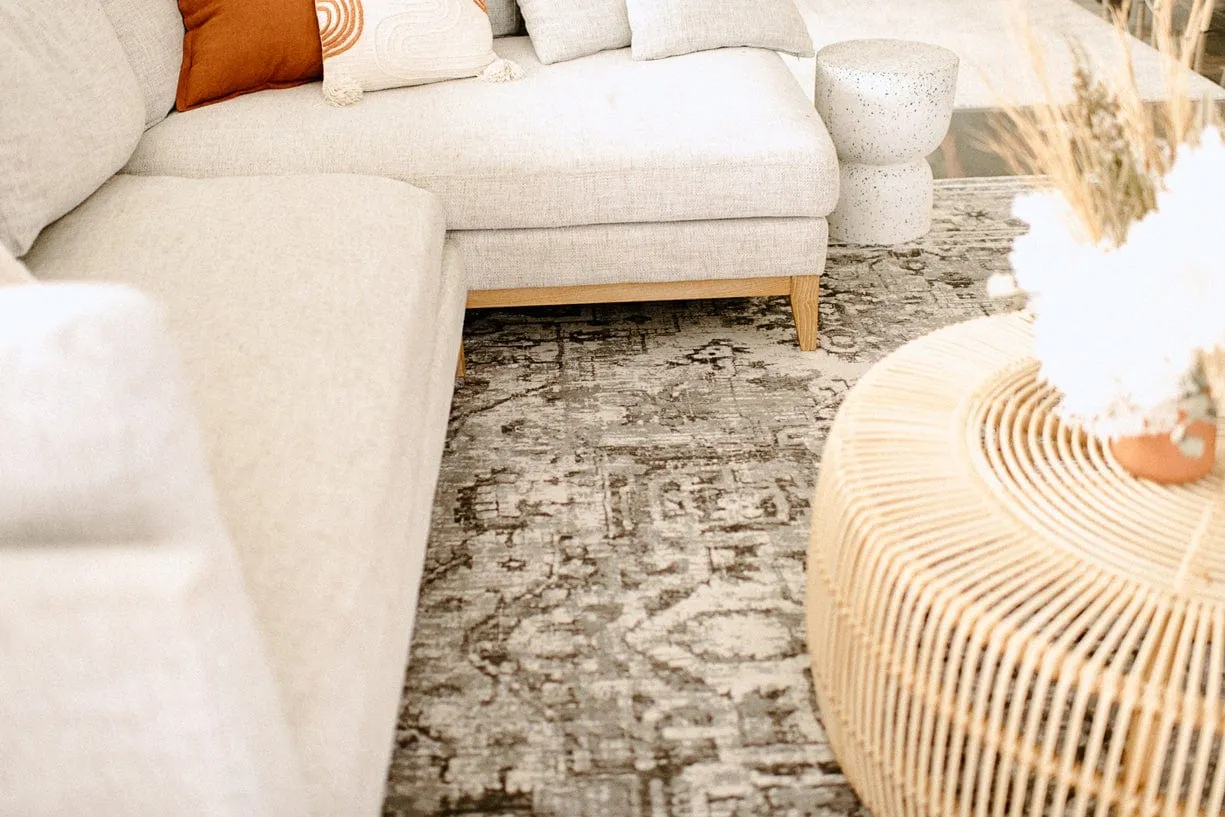 Harriette Ivory and Grey Lustrous Transitional Rug *NO RETURNS UNLESS FAULTY