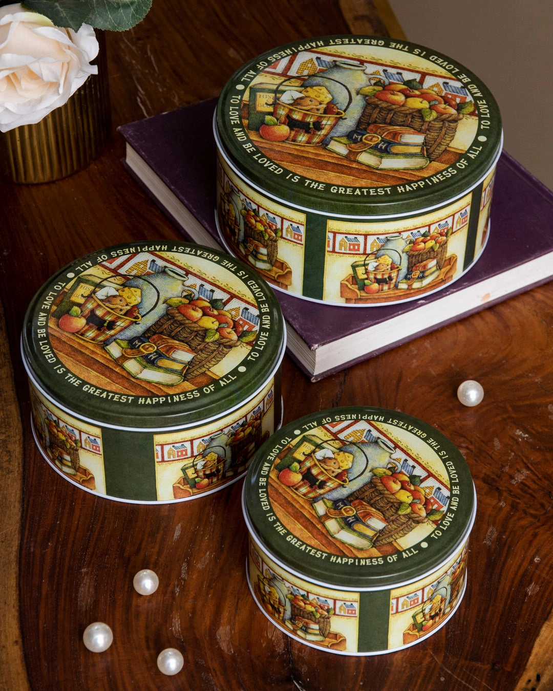 Harvest Pantry Round Storage Canister - Set Of 3