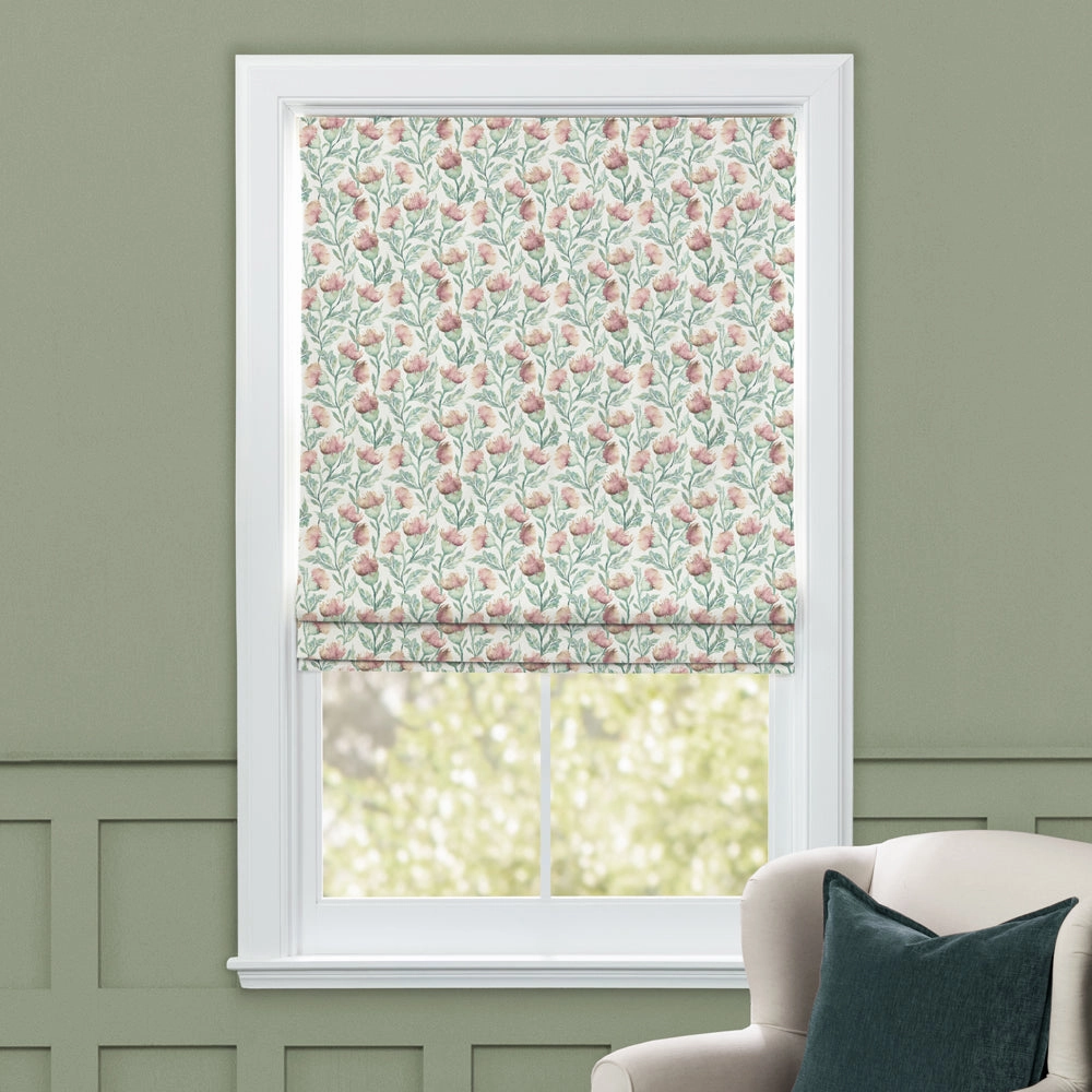Hawick Printed Cotton Made to Measure Roman Blinds Rust Cream