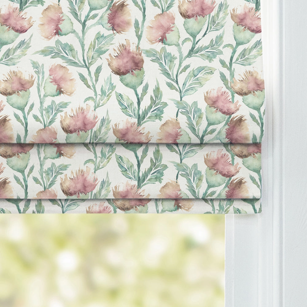 Hawick Printed Cotton Made to Measure Roman Blinds Rust Cream