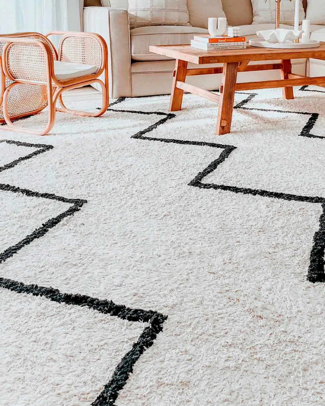 Hayley Black and Ivory Tribal Washable Berber Rug *NO RETURNS UNLESS FAULTY