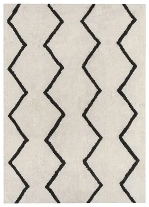 Hayley Black and Ivory Tribal Washable Berber Rug *NO RETURNS UNLESS FAULTYmodern color block patchwork rug