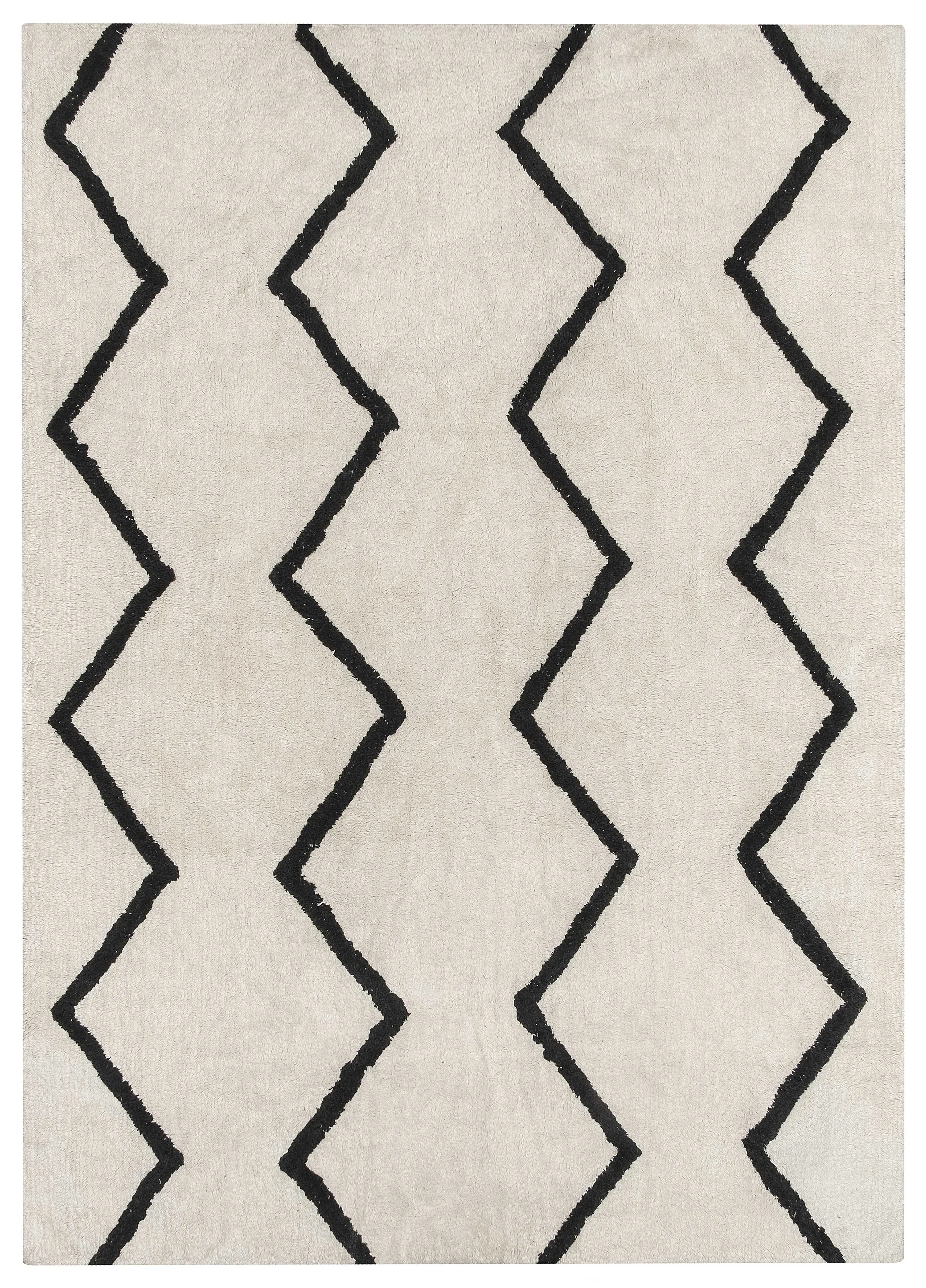 Hayley Black and Ivory Tribal Washable Berber Rug *NO RETURNS UNLESS FAULTYmodern color block patchwork rug