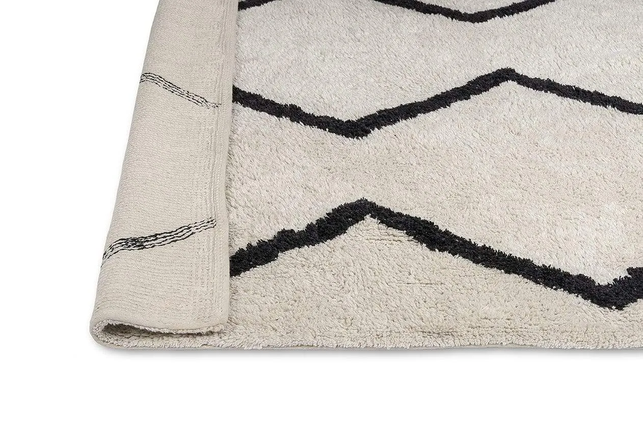 Hayley Black and Ivory Tribal Washable Berber Rug *NO RETURNS UNLESS FAULTY