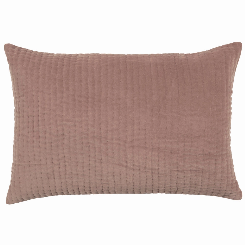 Haze Embroidered Feather Cushion Coral
