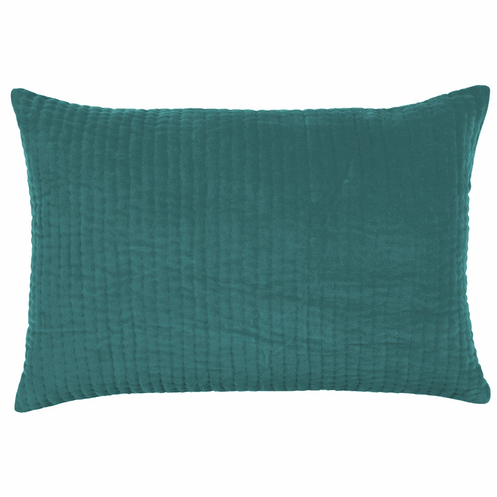 Haze Embroidered Feather Cushion Ocean