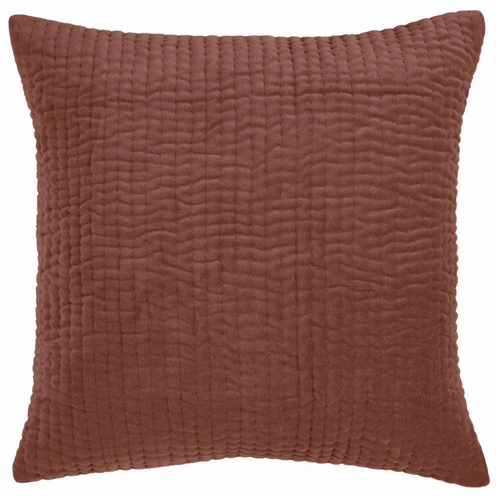 Haze Embroidered Feather Cushion Persimmon