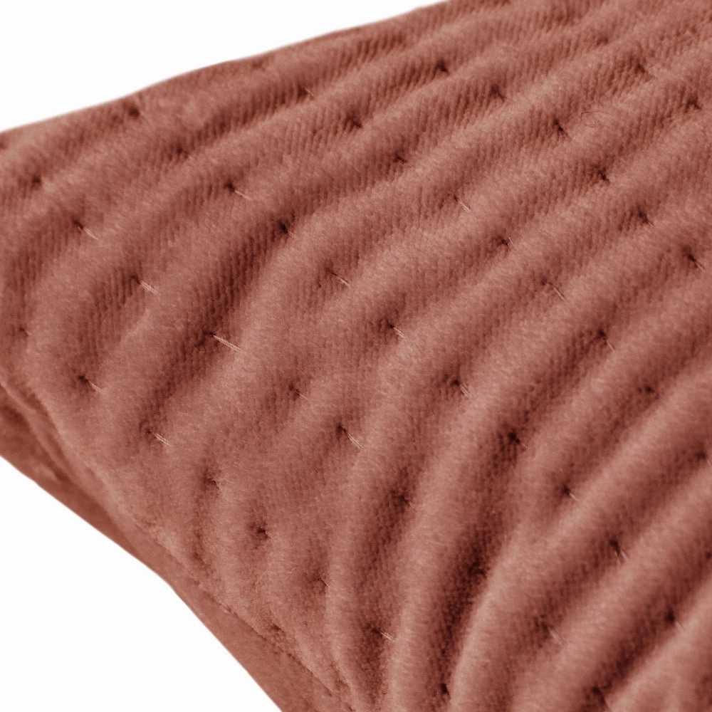 Haze Embroidered Feather Cushion Persimmon