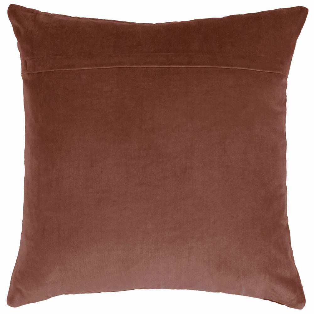 Haze Embroidered Feather Cushion Persimmon