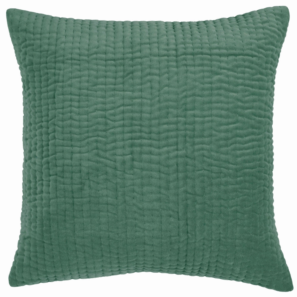 Haze Embroidered Feather Cushion Seafoam
