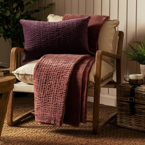 Haze Velvet Quilted Throw Persimmonbedding sets ,throw blankets 