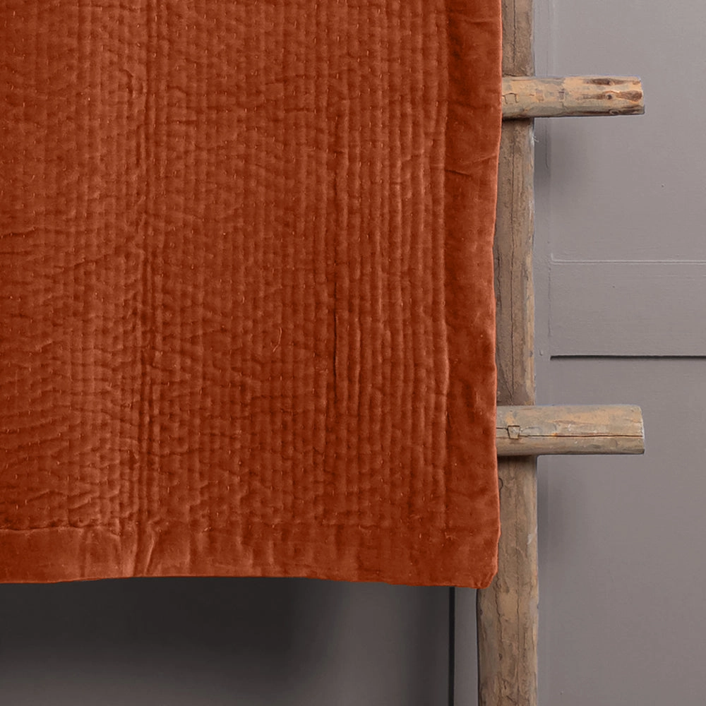 Haze Velvet Quilted Throw Sunset