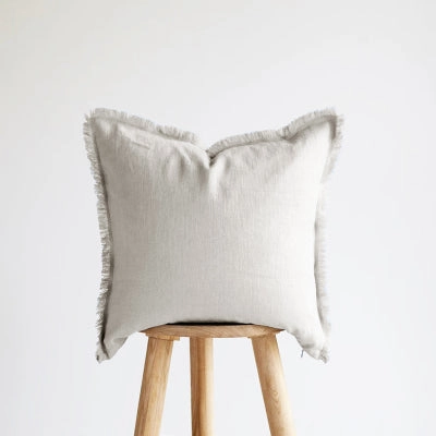 Hazel Fringed Edge Flax Linen Cushion