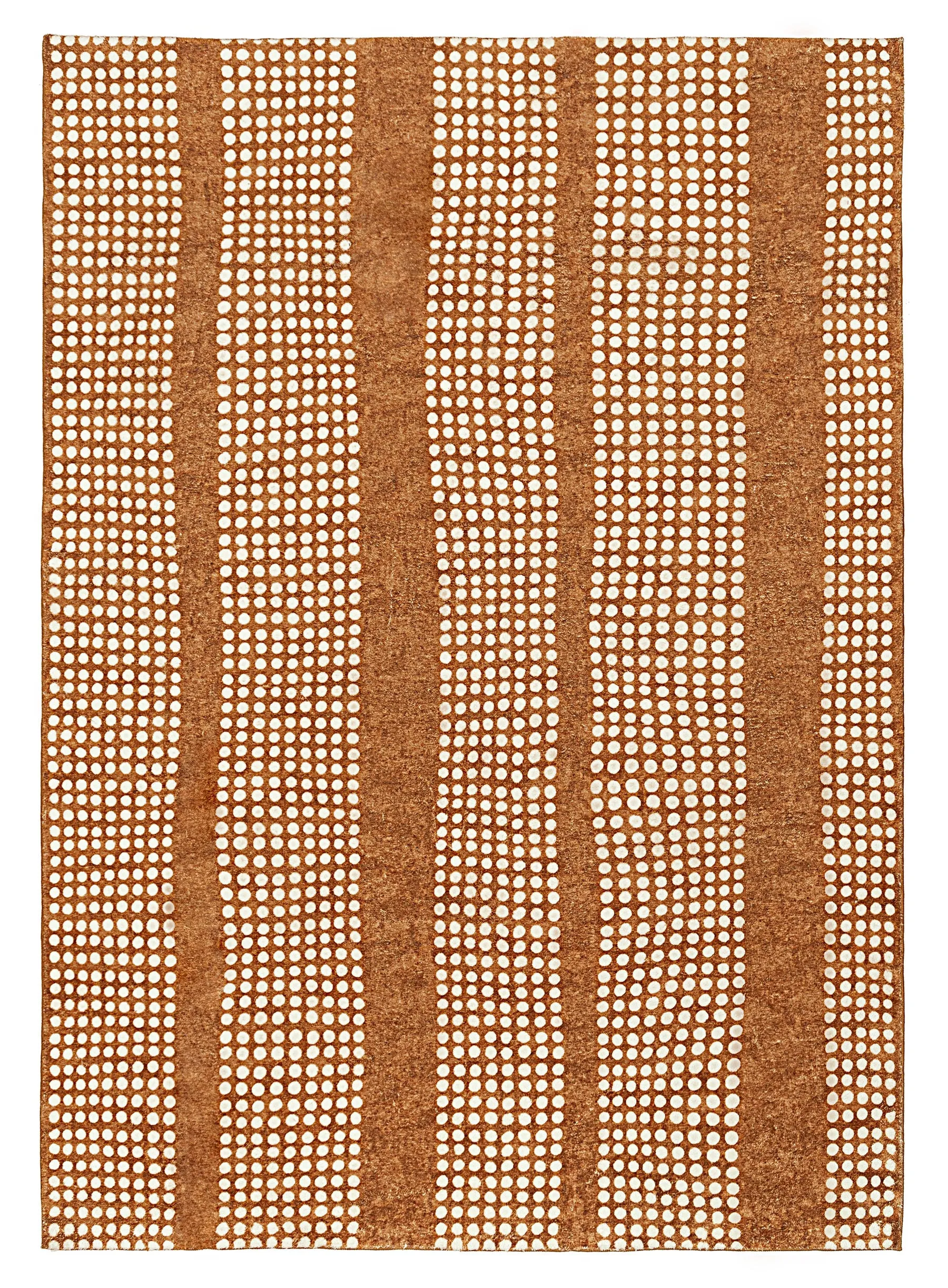 Hazrin Beige Rust Brown Dot Pattern Washable Rugmodern color block patchwork rug