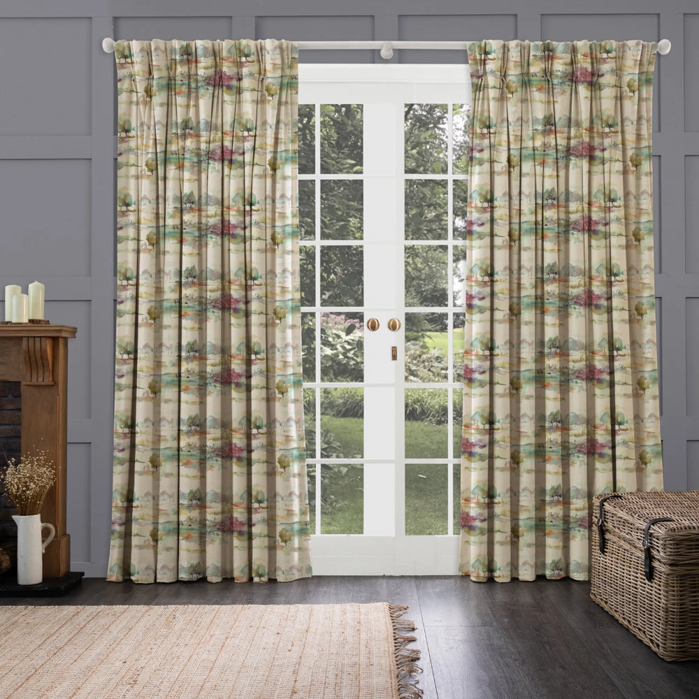 Heather Moors Printed Made to Measure Curtains Linen