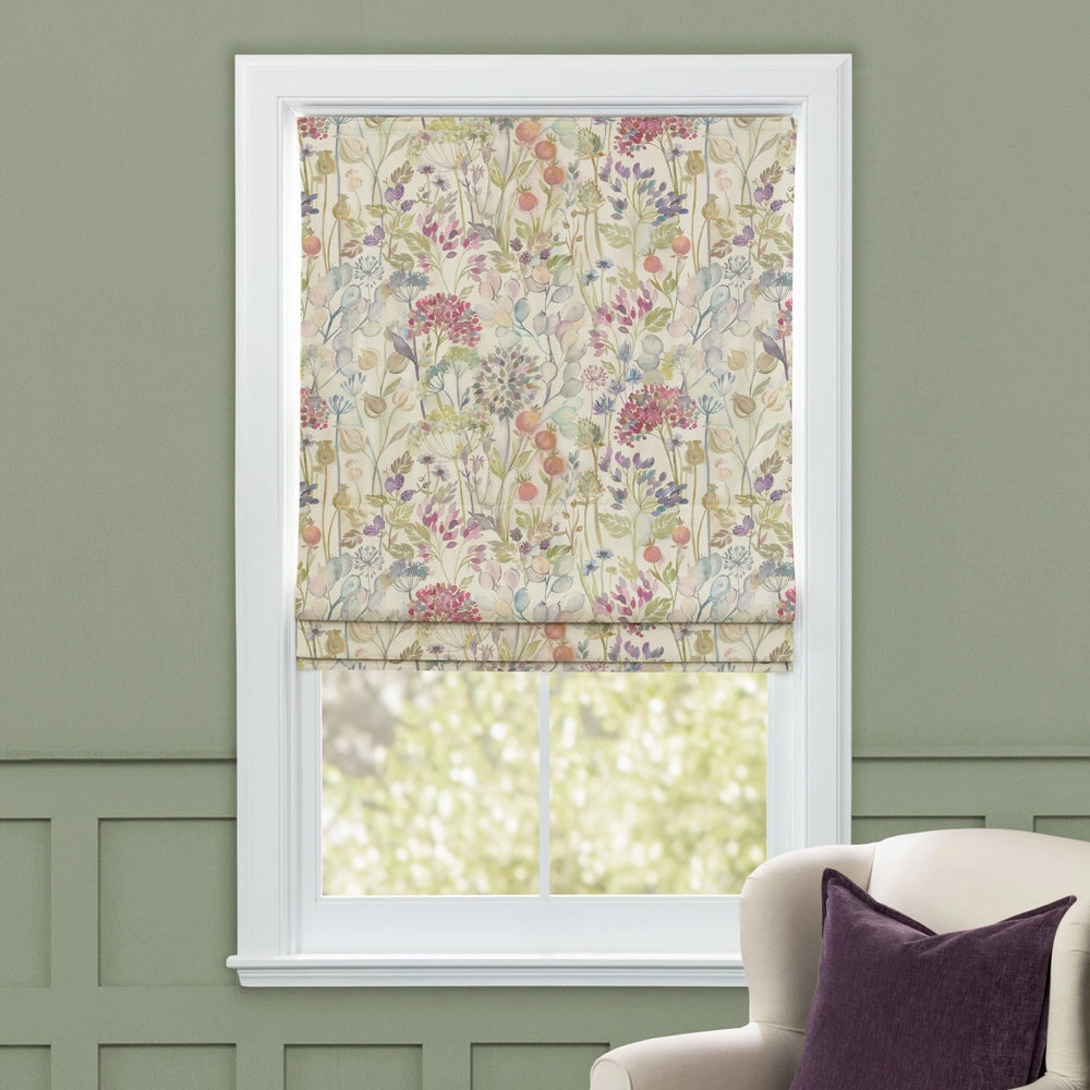 Hedgerow Printed Linen Made to Measure Roman Blinds Natural