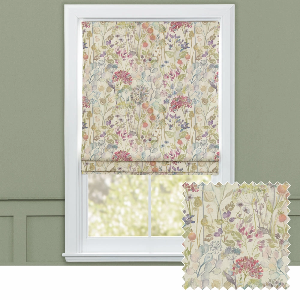 Hedgerow Printed Linen Made to Measure Roman Blinds Naturalbedding sets ,throw blankets 
