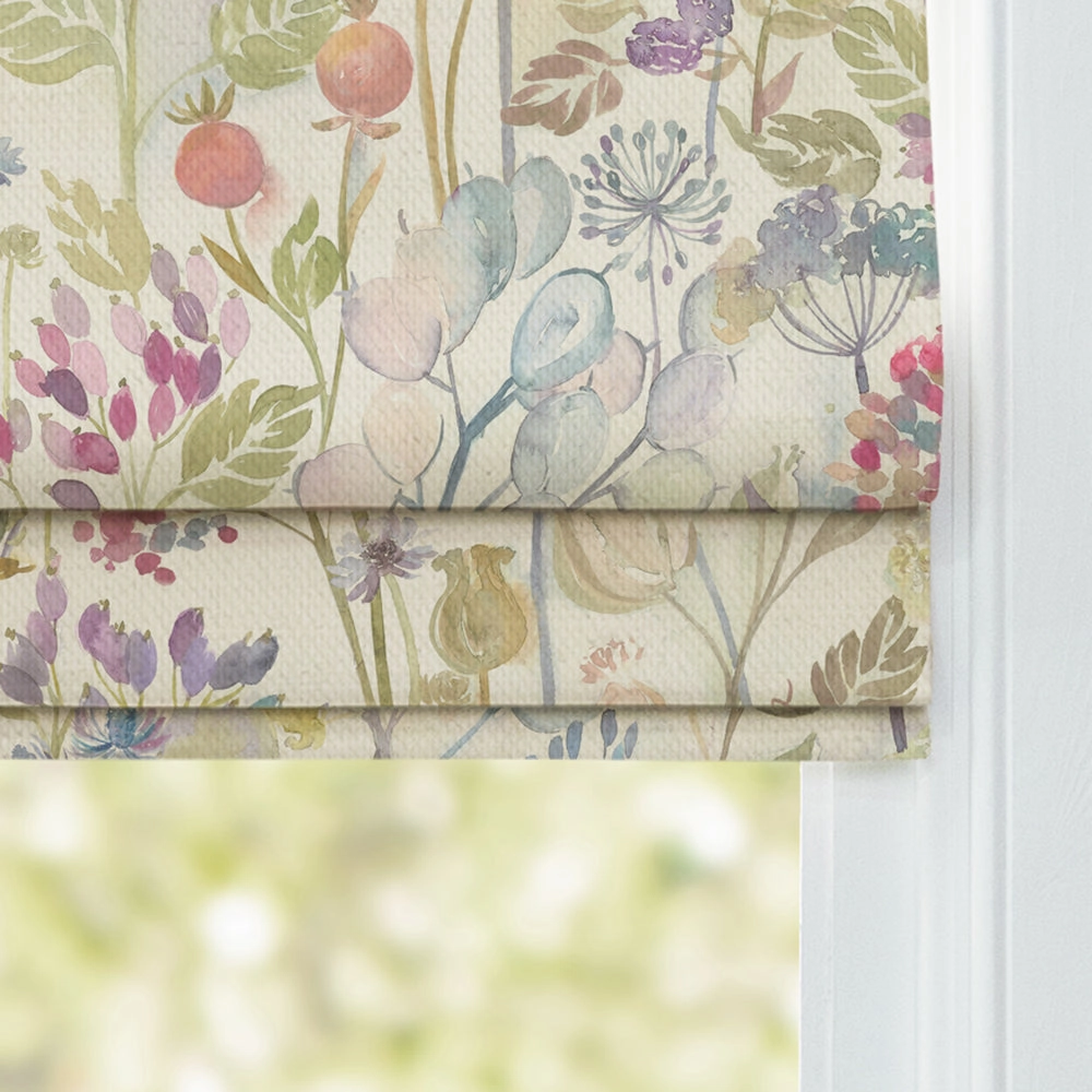 Hedgerow Printed Linen Made to Measure Roman Blinds Natural