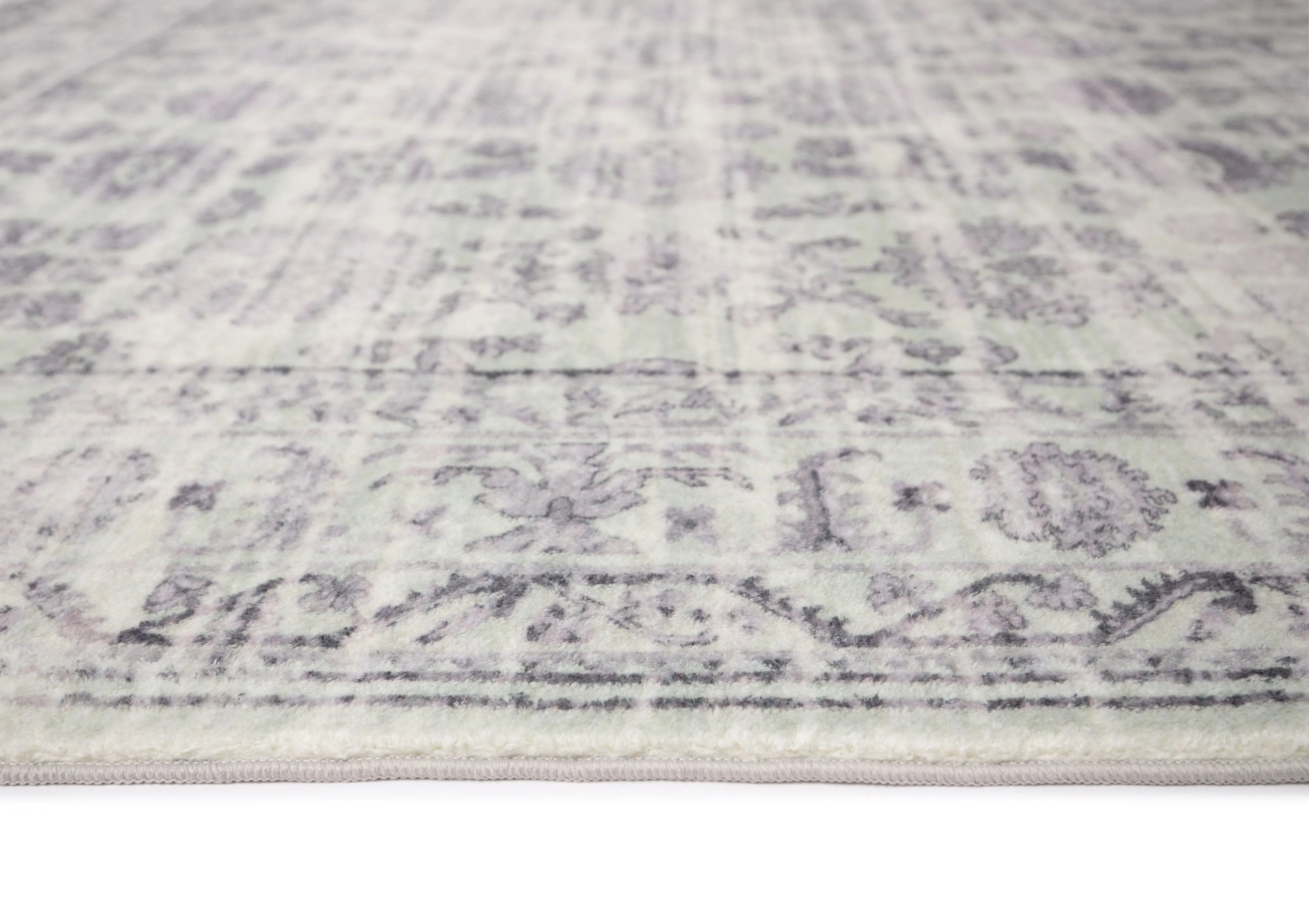 Heidi Green and Grey Distressed Washable Rug *NO RETURNS UNLESS FAULTY