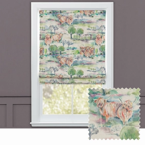 Heilan Herd Printed Cotton Made to Measure Roman Blinds Sagebedding sets ,throw blankets 