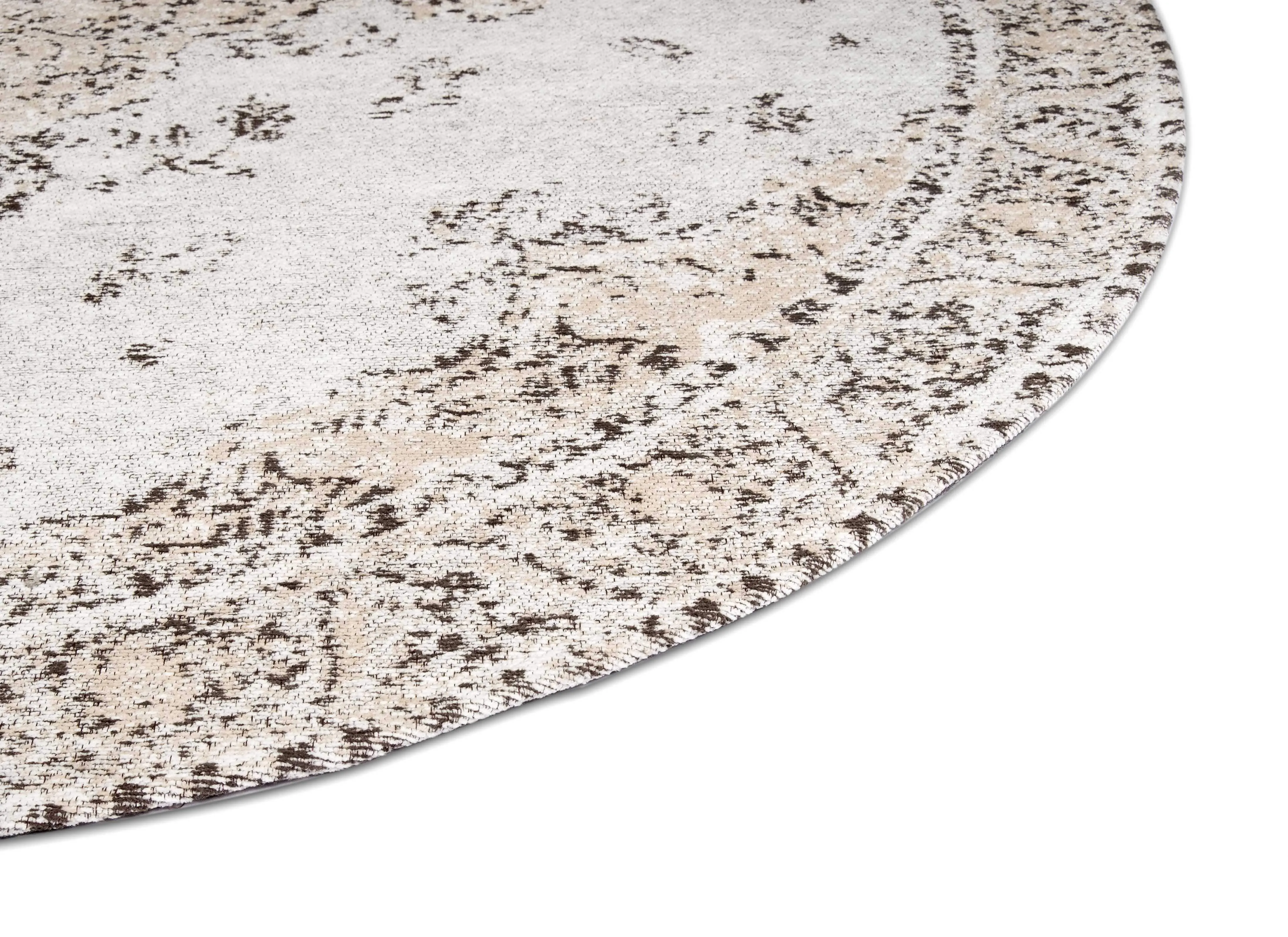 Helena White and Peach Turkish Style Distressed Round Rug *NO RETURNS UNLESS FAULTY
