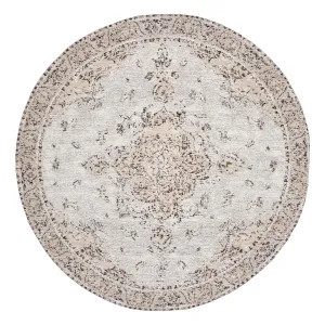 Helena White and Peach Turkish Style Distressed Round Rug *NO RETURNS UNLESS FAULTYmodern color block patchwork rug