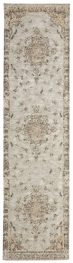 Helena White and Peach Turkish Style Distressed Runner Rug *NO RETURNS UNLESS FAULTYmodern color block patchwork rug
