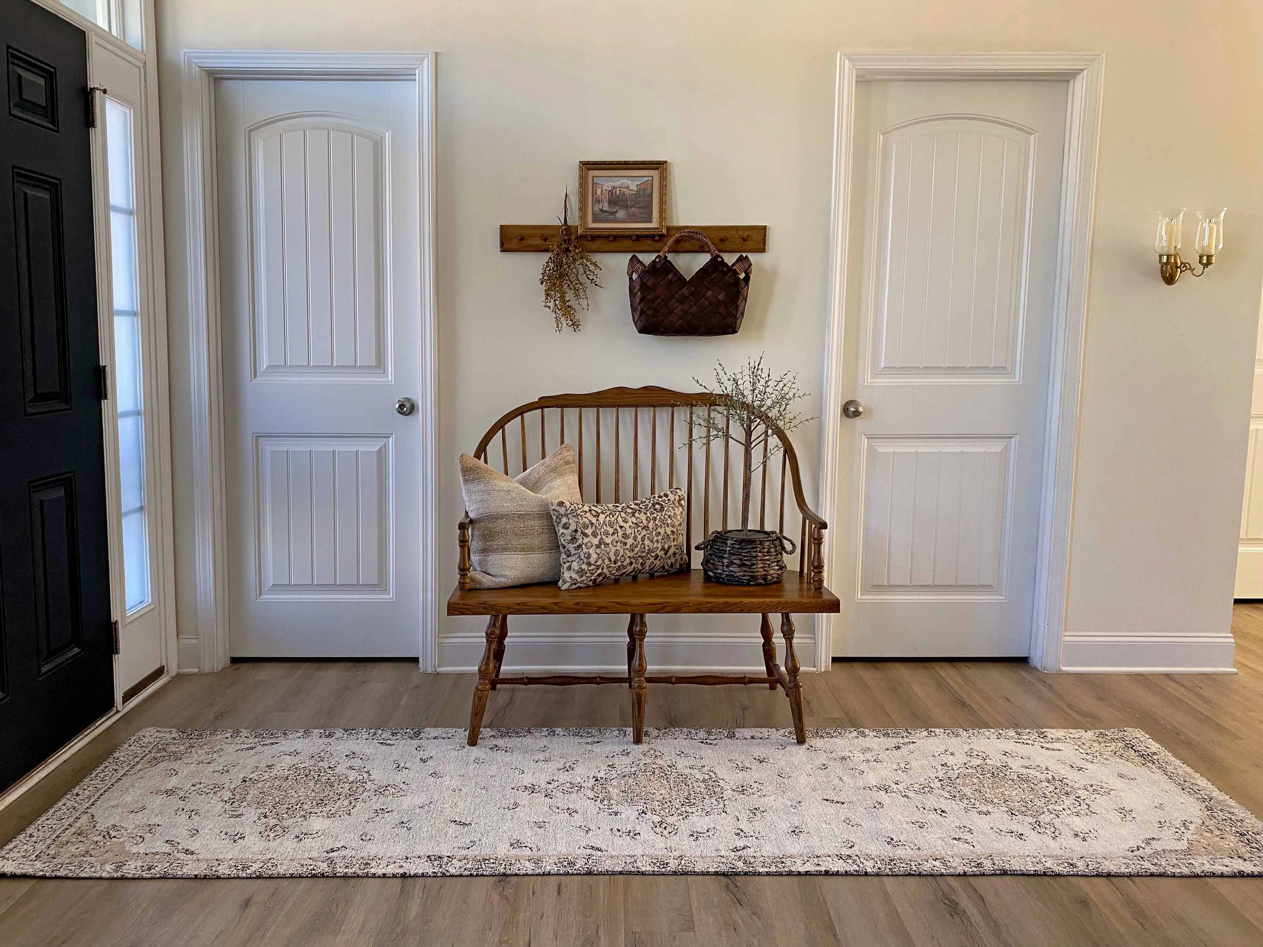 Helena White and Peach Turkish Style Distressed Runner Rug *NO RETURNS UNLESS FAULTY