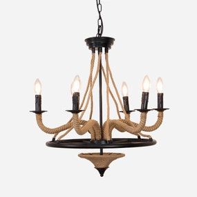 Hemp Rope Industrial Large Wheel Chandelierrustic chandelier,bedroom chandelier 
