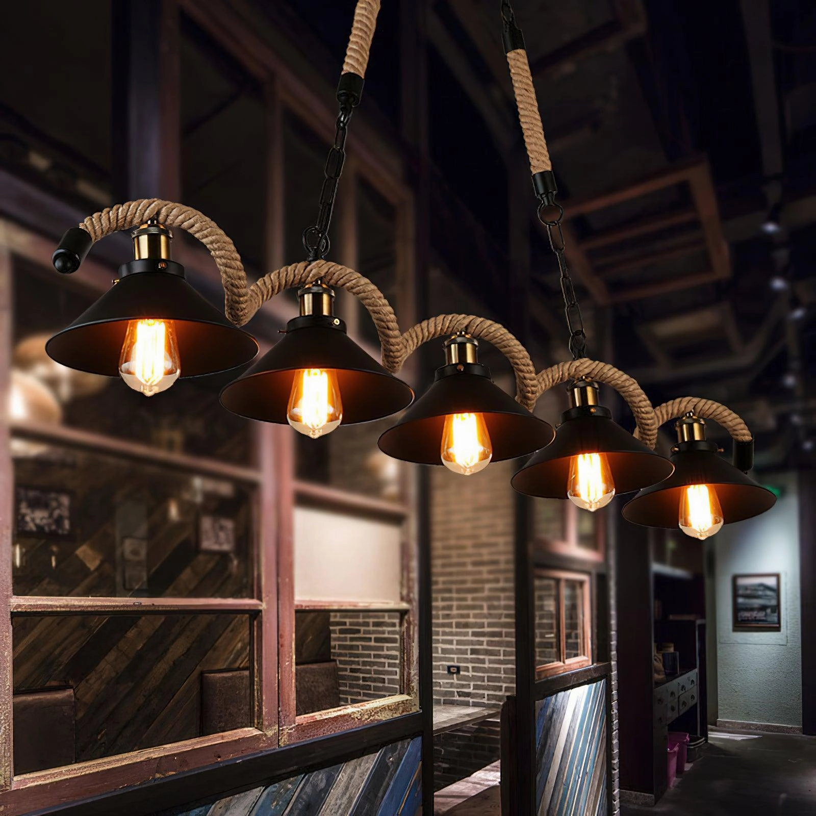 Hemp Rope Industrial Wave Chandelier