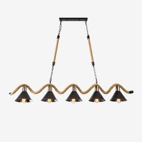 Hemp Rope Industrial Wave Chandelierrustic chandelier,bedroom chandelier 