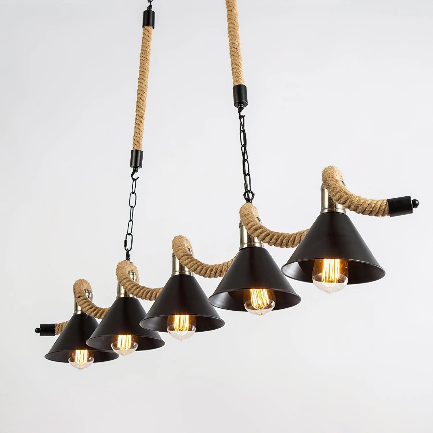 Hemp Rope Industrial Wave Chandelier