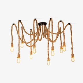 Hemp Rope Scattered Flower Chandelierrustic chandelier,bedroom chandelier 