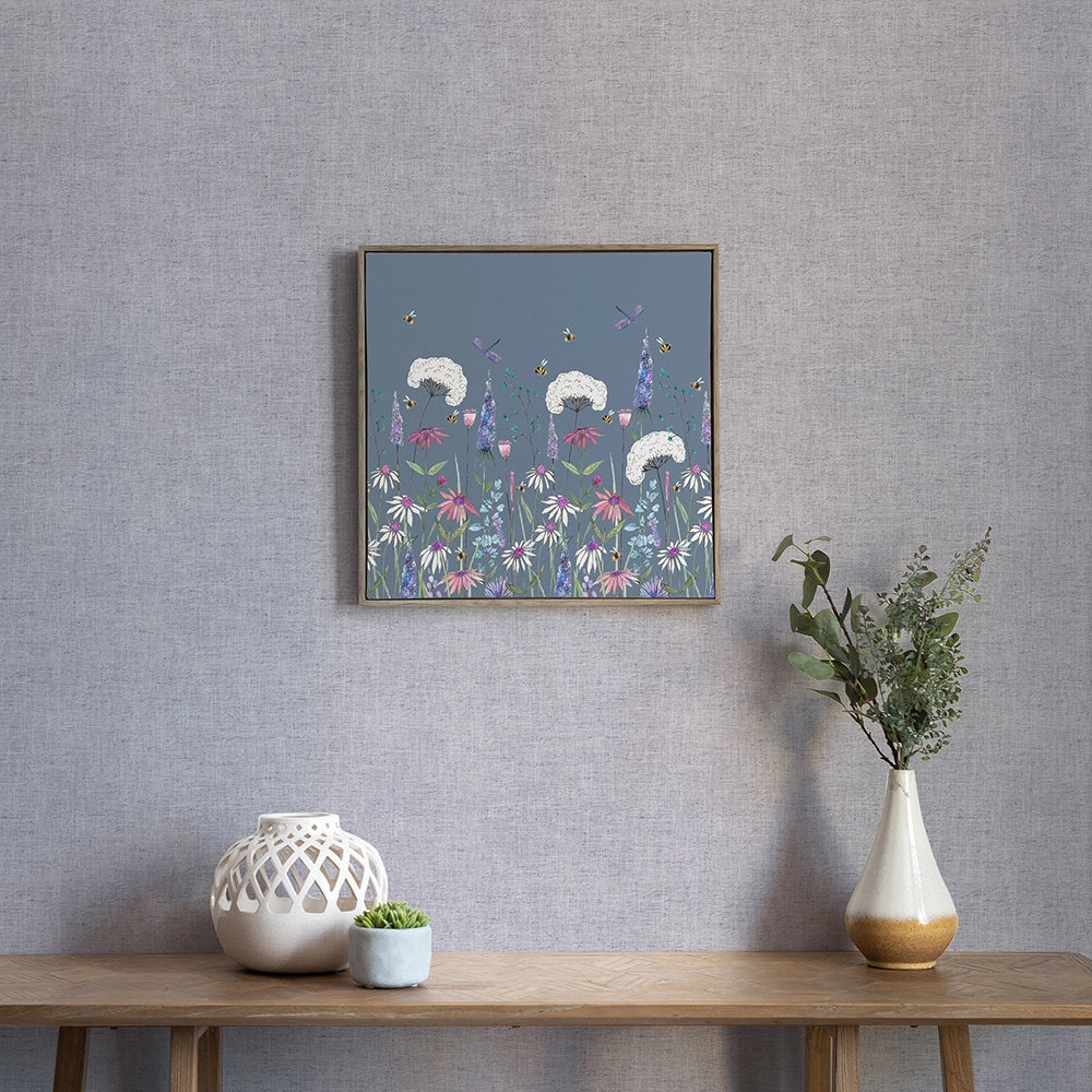 Hermione Framed Canvas Bluebell