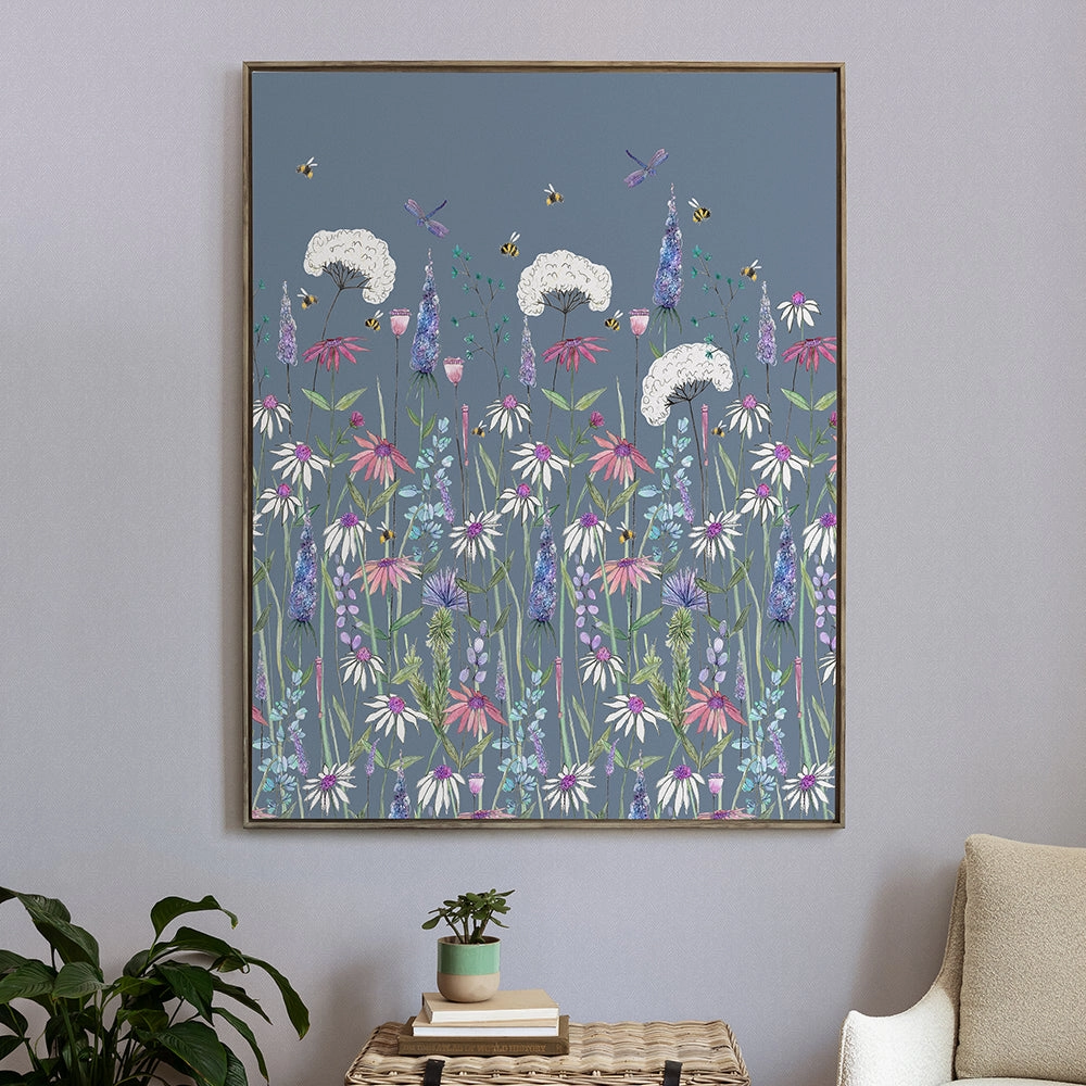 Hermione Framed Canvas Bluebell