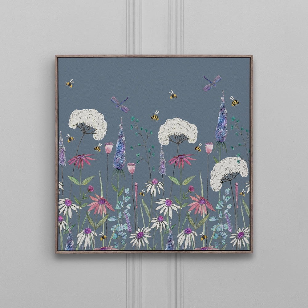 Hermione Framed Canvas Bluebell