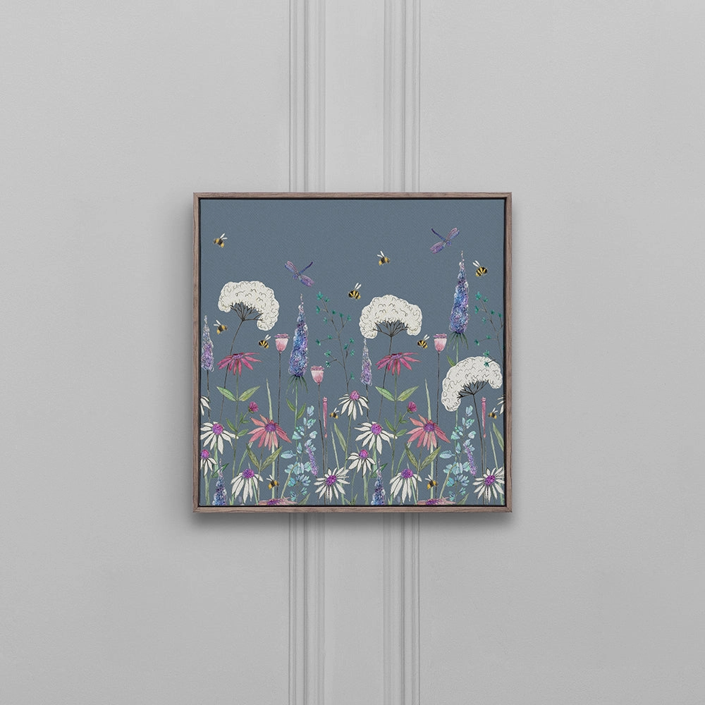 Hermione Framed Canvas Bluebell