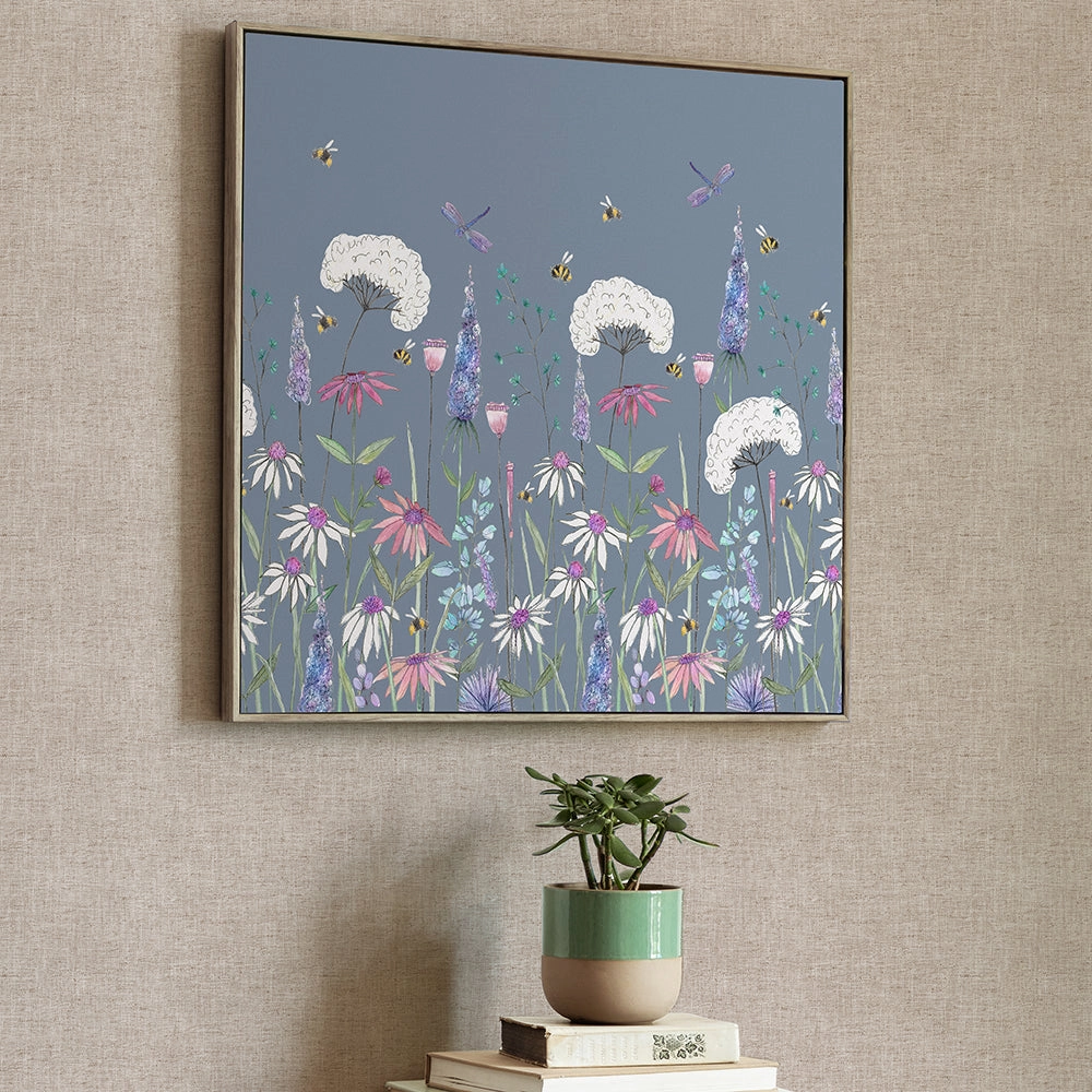 Hermione Framed Canvas Bluebell