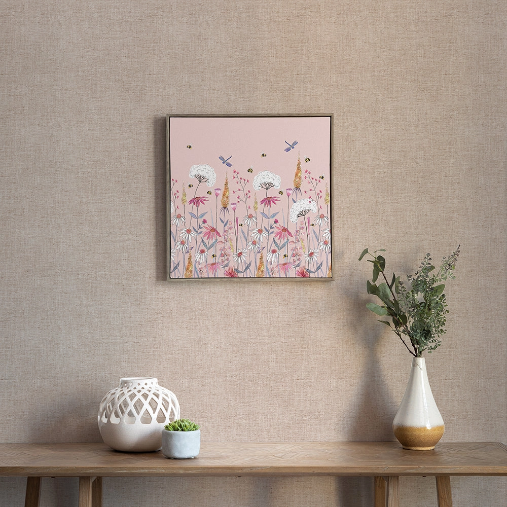 Hermione Framed Canvas Blush