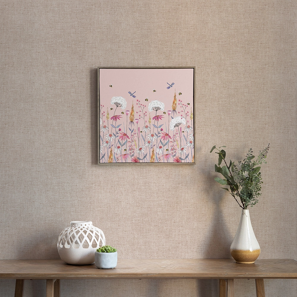 Hermione Framed Canvas Blush