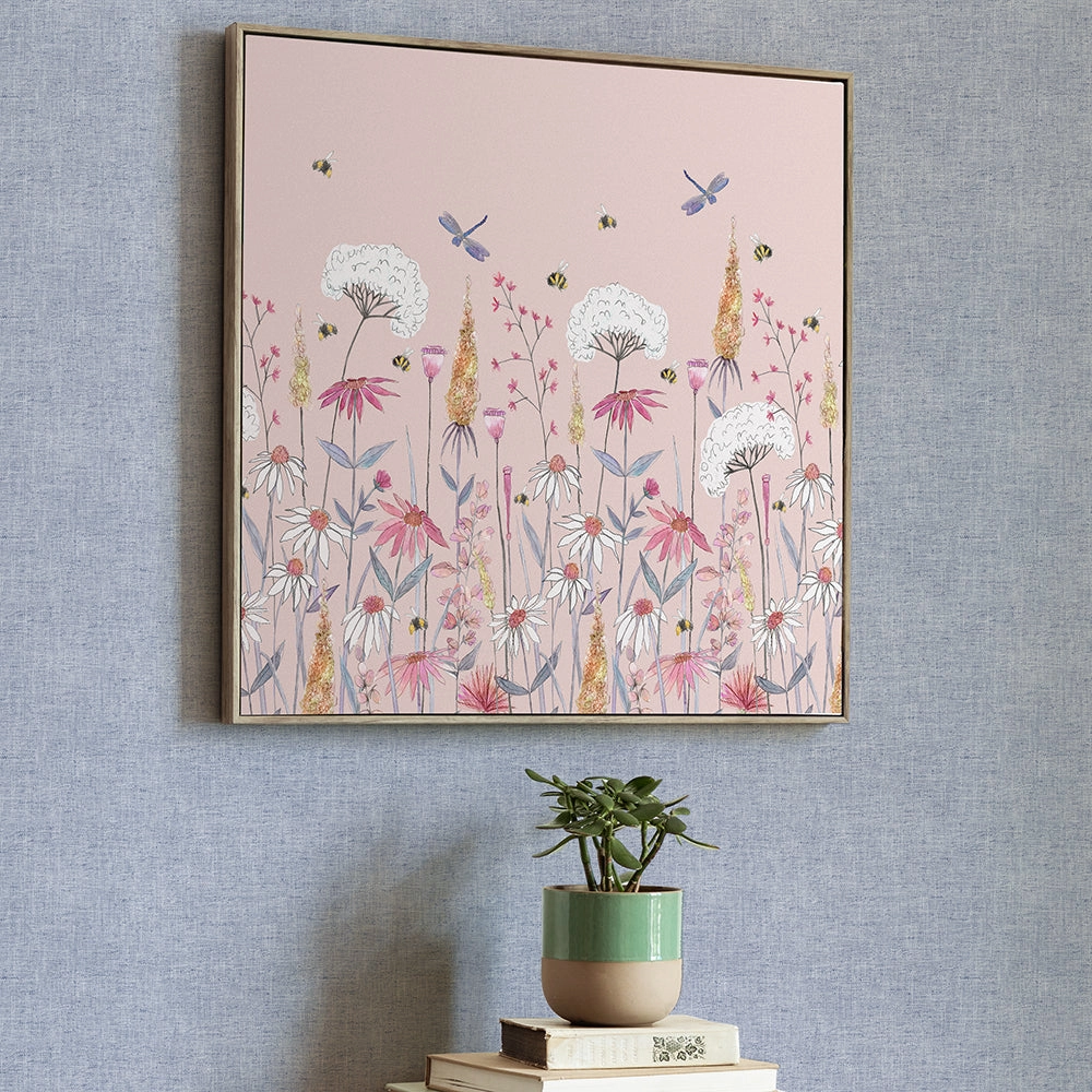 Hermione Framed Canvas Blush
