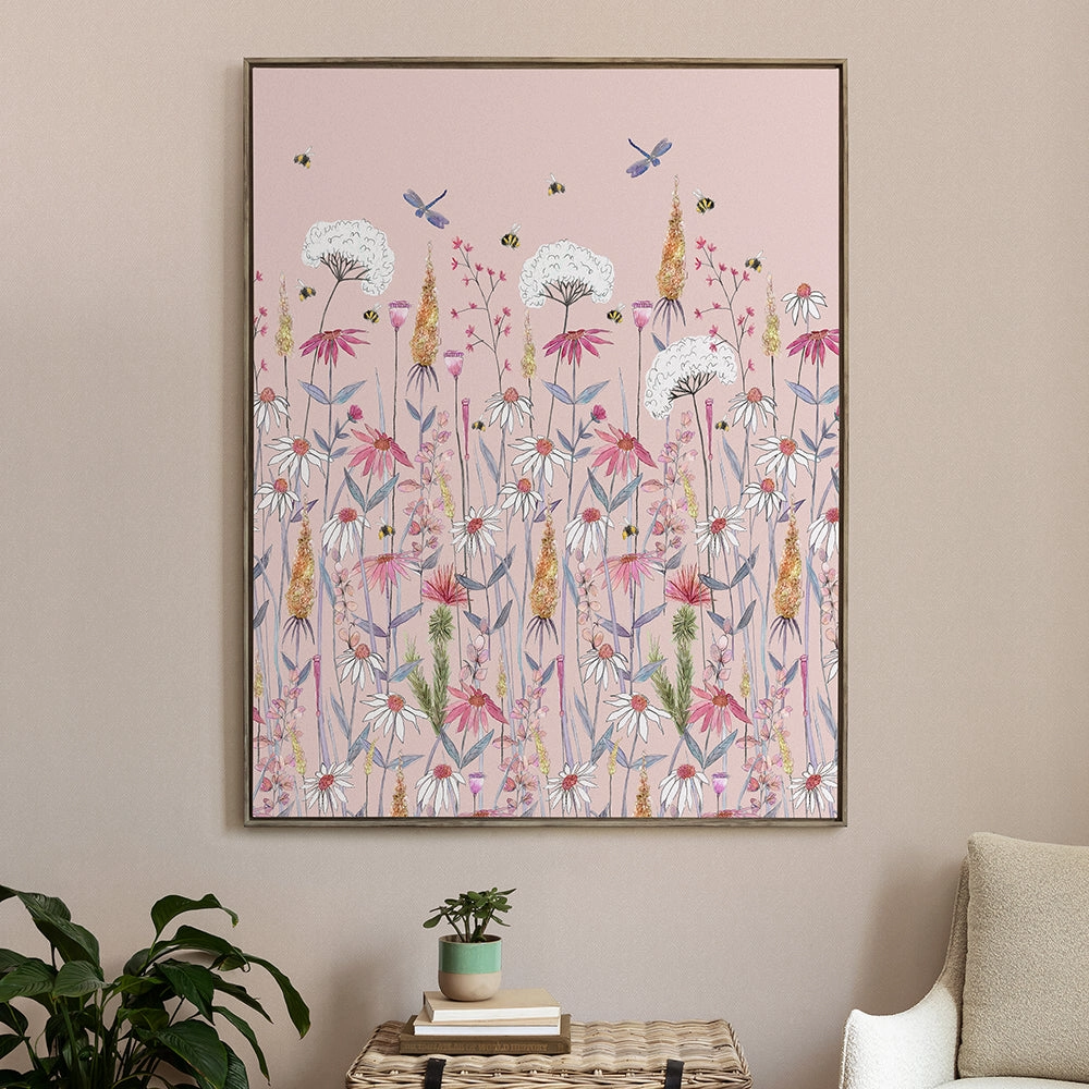 Hermione Framed Canvas Blush
