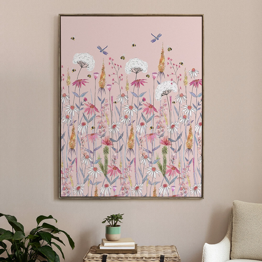 Hermione Framed Canvas Blush
