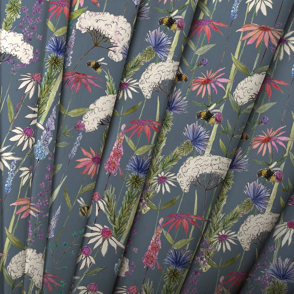 Hermione Printed Made to Measure Curtains Indigo