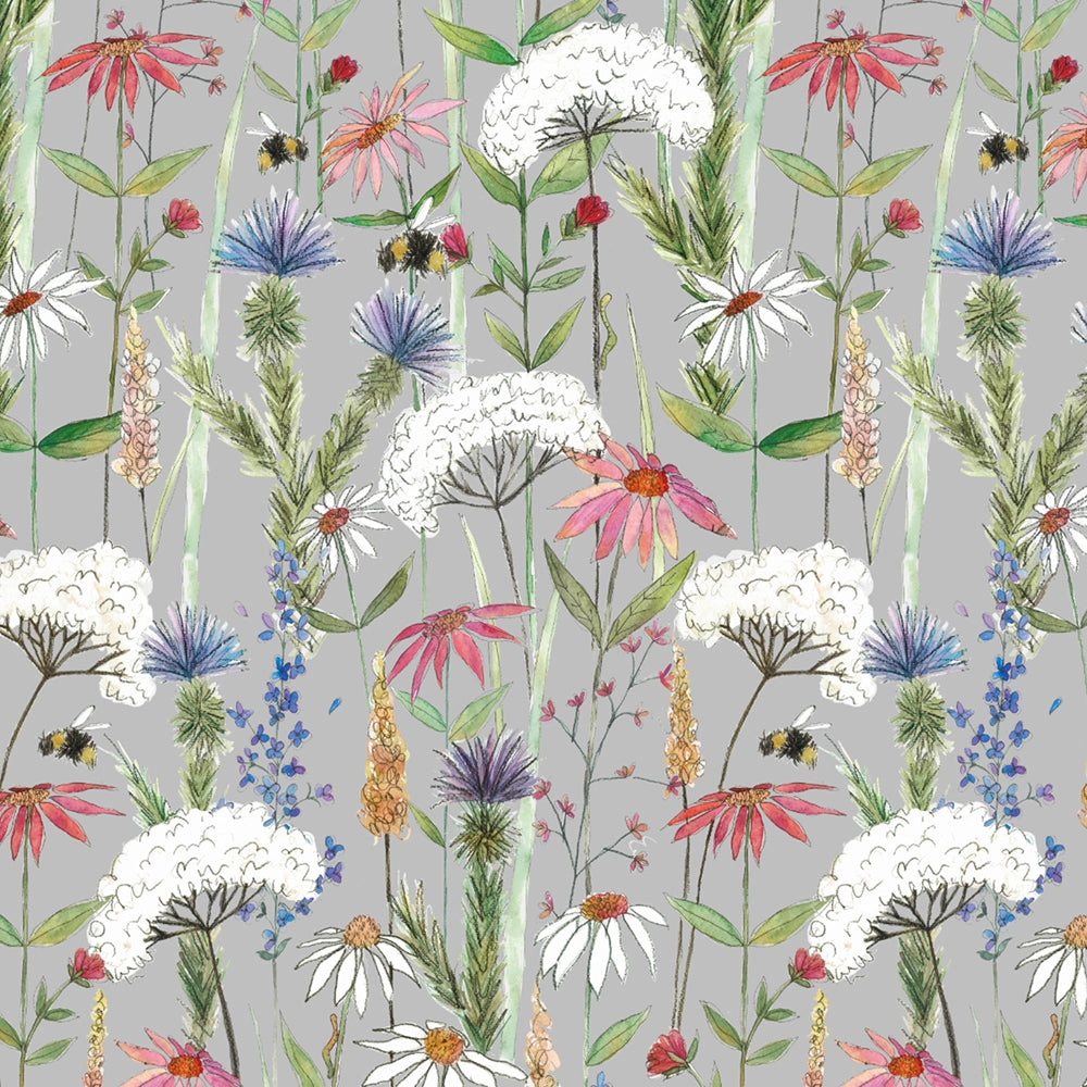 Hermione Printed Made to Measure Curtains Silver